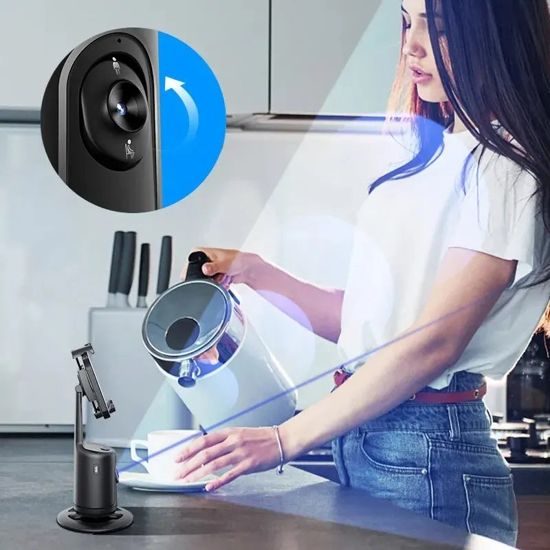 Support Téléphone Intelligent 360° – Suivi Automatique AI Sans Application !