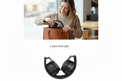 Casque Sport Pliable à Arceau avec Subwoofer