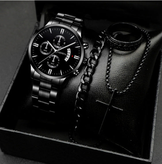 Montre Homme Professionnelle « Temperament Business » – Bracelet Acier Croisé