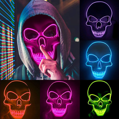 Halloween : Masque Squelette LED Lumineux