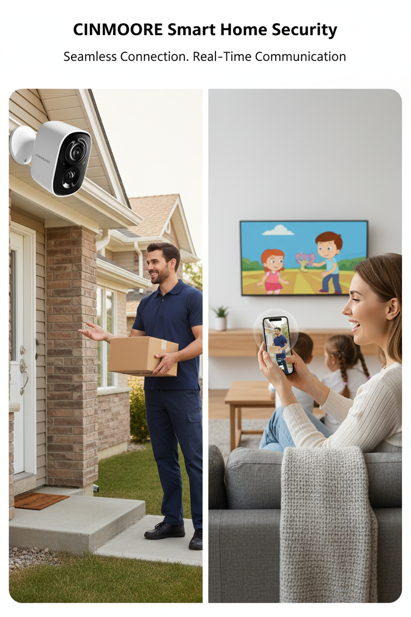 Caméra de surveillance WiFi sans fil  BC22. Vision nocturne couleur HD, sécurité intelligente