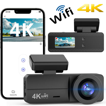 Dashcam 4K WiFi avec Écran IPS - Enregistrement en Boucle et Capteur de Gravité