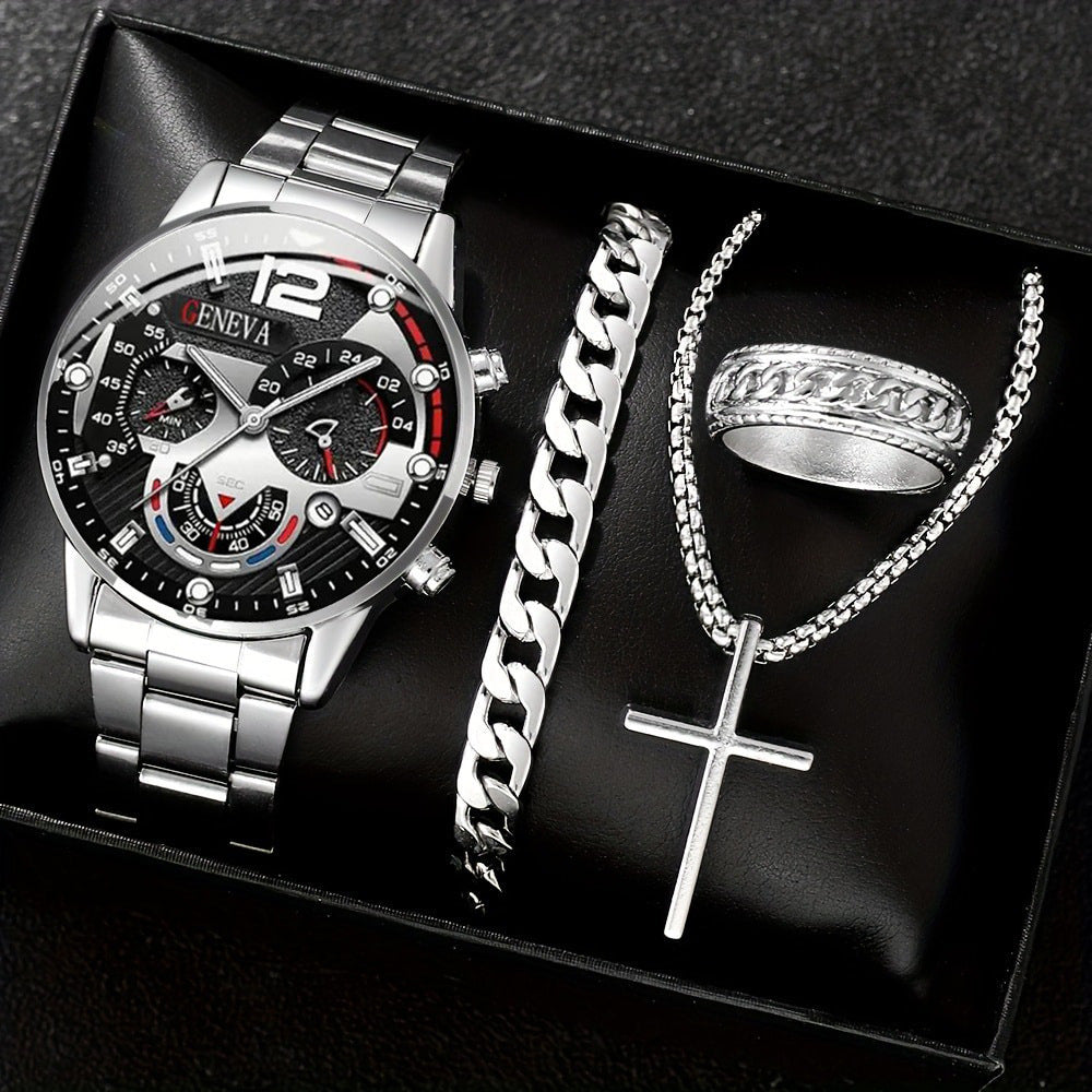 Montre Homme Professionnelle « Temperament Business » – Bracelet Acier Croisé