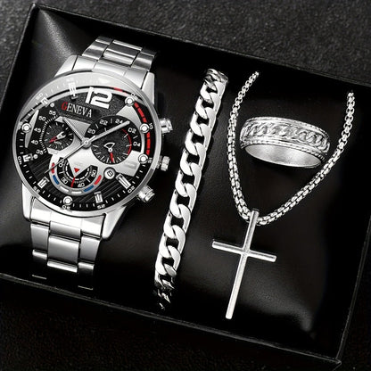 Montre Homme Professionnelle « Temperament Business » – Bracelet Acier Croisé