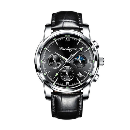 Montre Sport Homme Quartz Étanche avec Aiguilles Lumineuses – Bracelet Acier