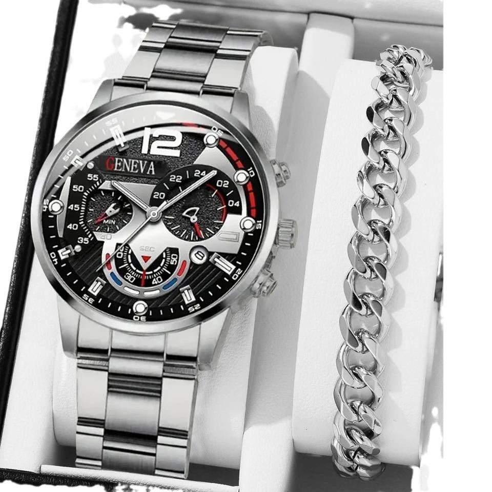 Montre Homme Professionnelle « Temperament Business » – Bracelet Acier Croisé