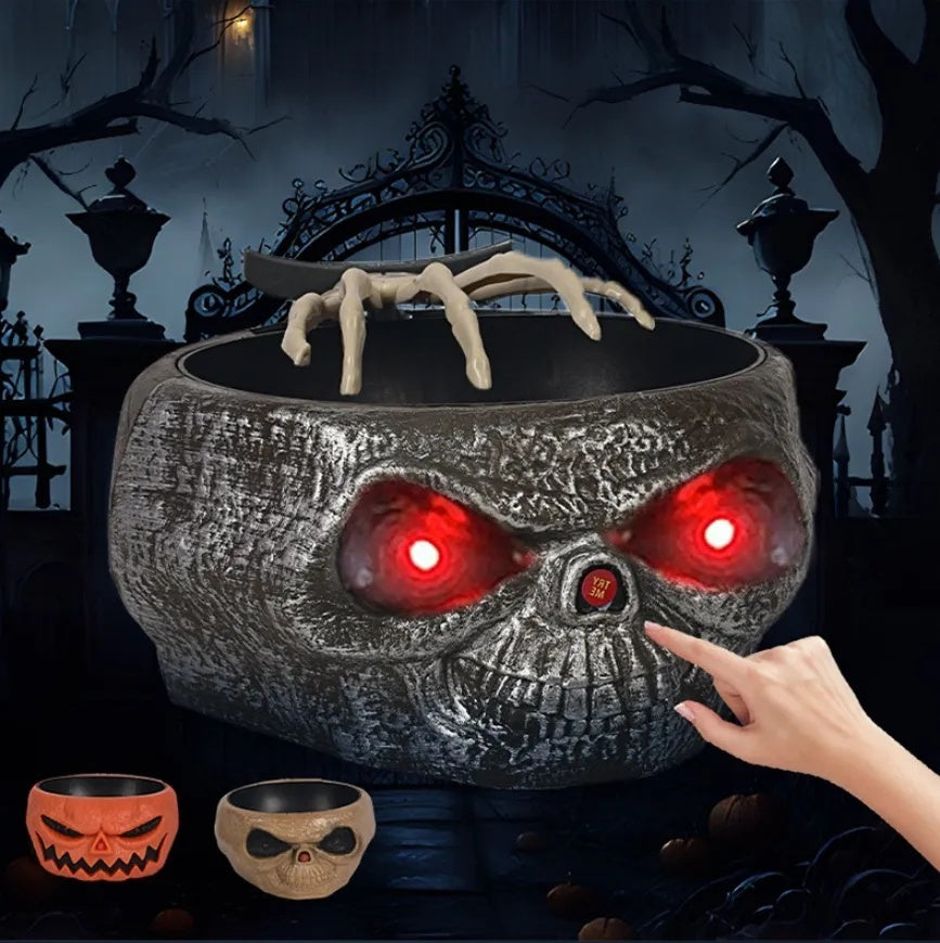 Combo Halloween Édition Limitée – Bol à bonbons + Masque LED Halloween Effrayant!