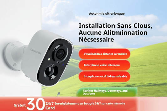 Caméra de surveillance WiFi sans fil BC22. Vision nocturne couleur HD, sécurité intelligente - Gadgets - shop