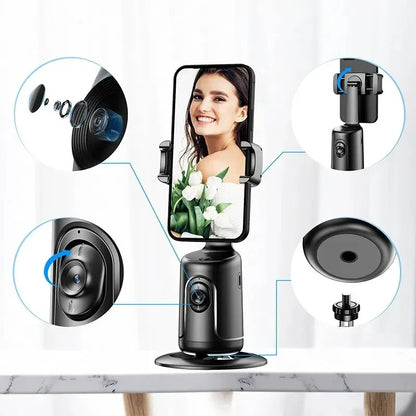 Support Téléphone Intelligent 360° – Suivi Automatique AI Sans Application !