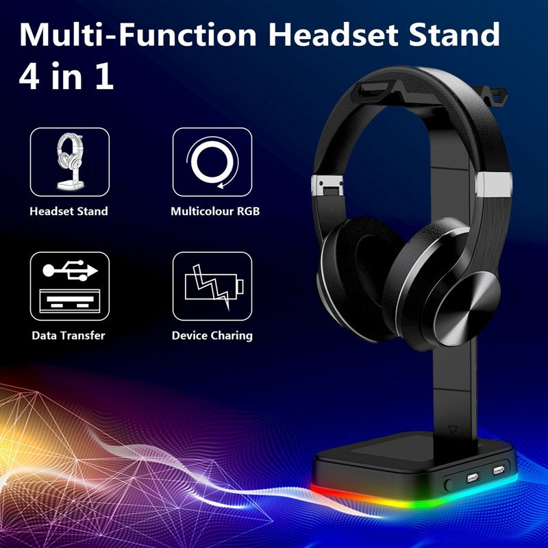 Support Casque RGB avec Ports USB – Accessoire Gaming Essentiel pour Setup
