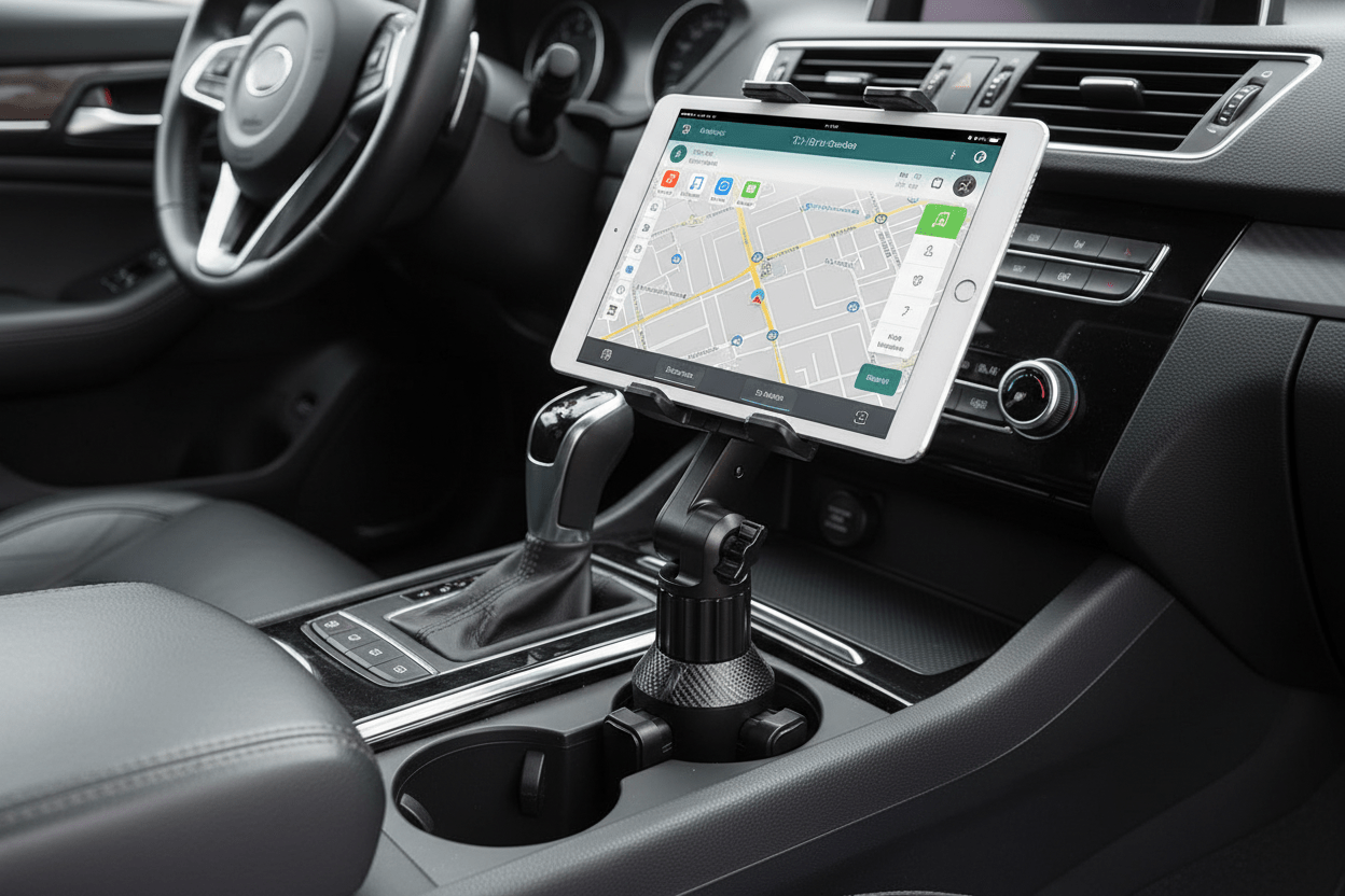 Support Tablette Voiture sur Porte - Gobelet - Fixation Universelle pour Tablette et Téléphone - Gadgets - shop